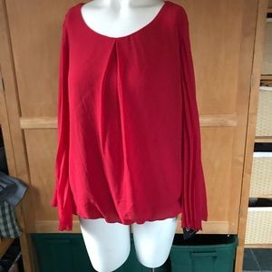 By & by bell sleeve red blouse NWT